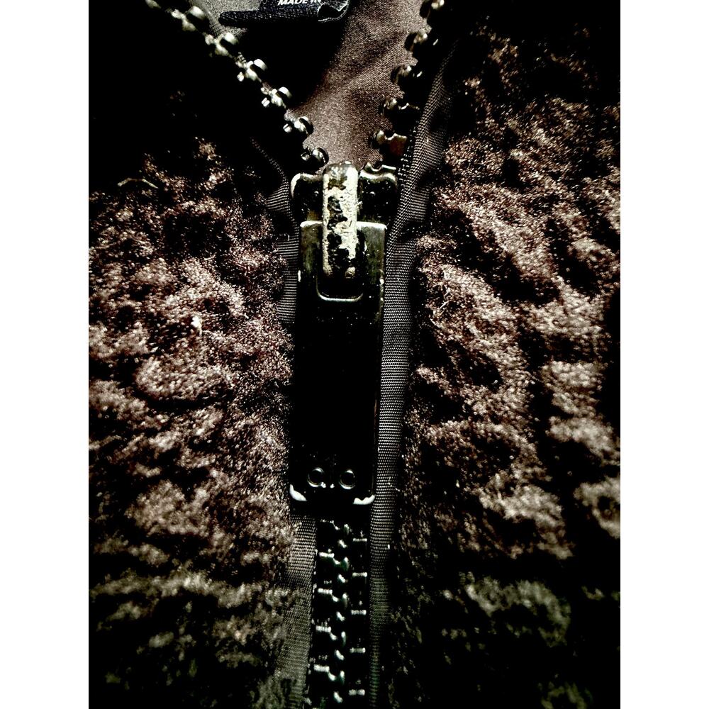Alo Black Sherpa Edge Bomber Quilted Fleece Jacket - Picture 9 of 11
